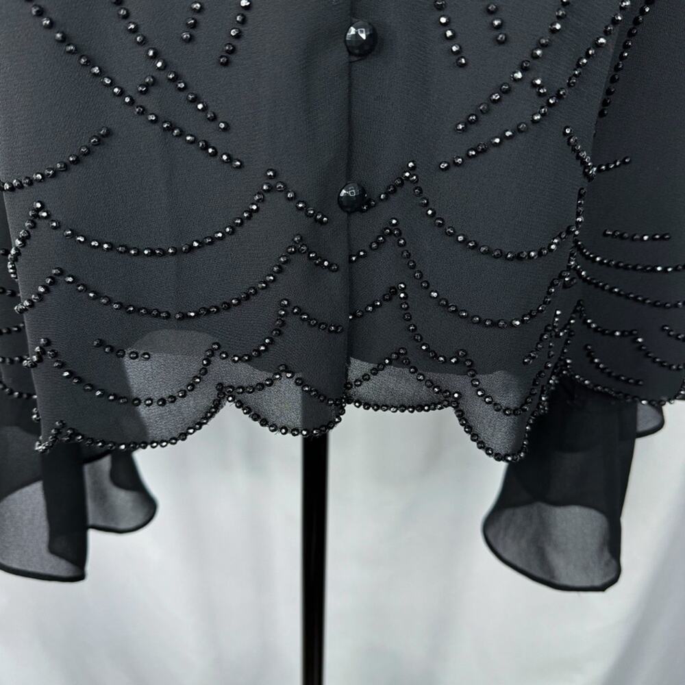 Vintage Dress Barn Womens Black Beaded Top Size 24W Party Chic Cocktail Elegant - Picture 4 of 7